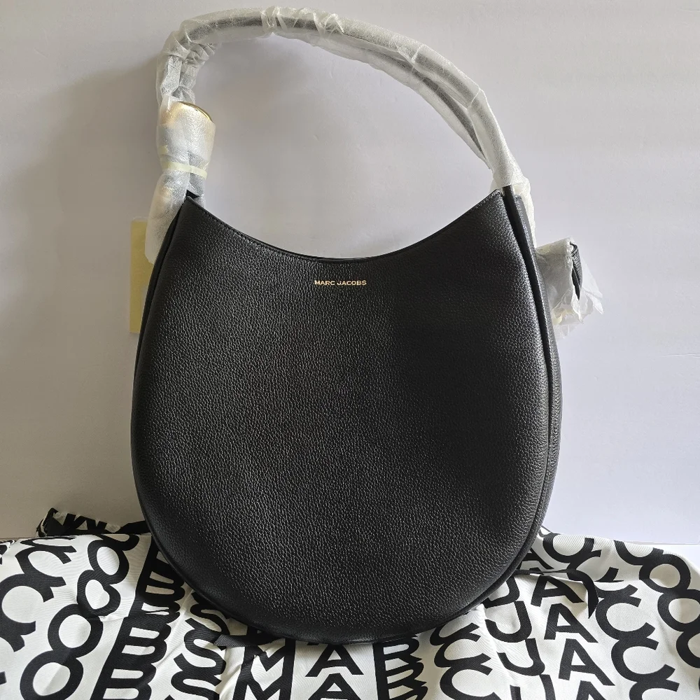 Marc Jacobs Large Leather Hobo Bag Black